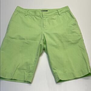 CHAPS Womens 4P Light Green Cotton Bermuda Shorts